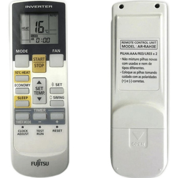 Controle Remoto Compatível Fujitsu Ar-condicionado Ar-rah1e Ar-rah3e