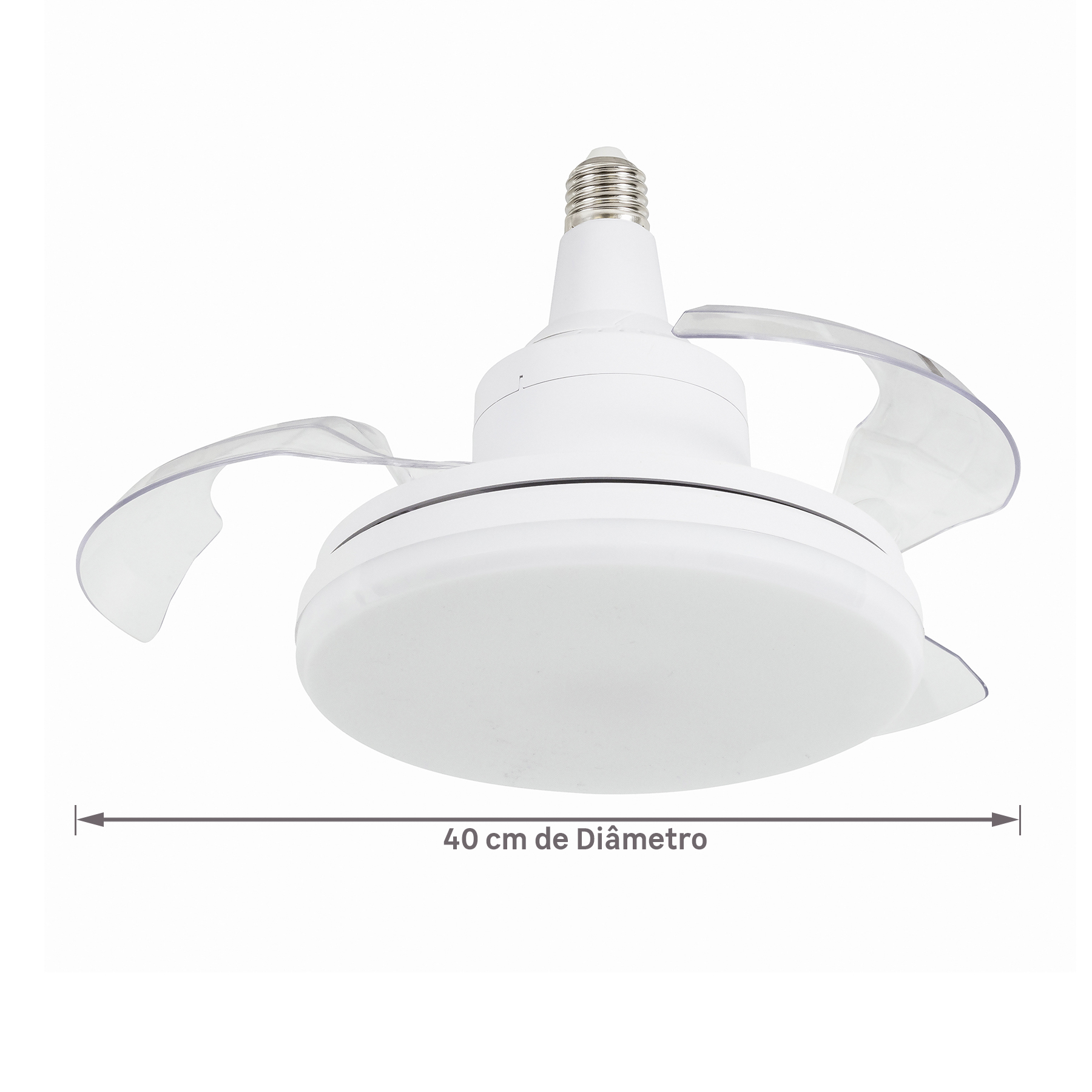 Ventilador de Teto Retrátil com Luminária LED 3 em 1 com Soquete E27 40cm Branco Aliseu - Imagem 3