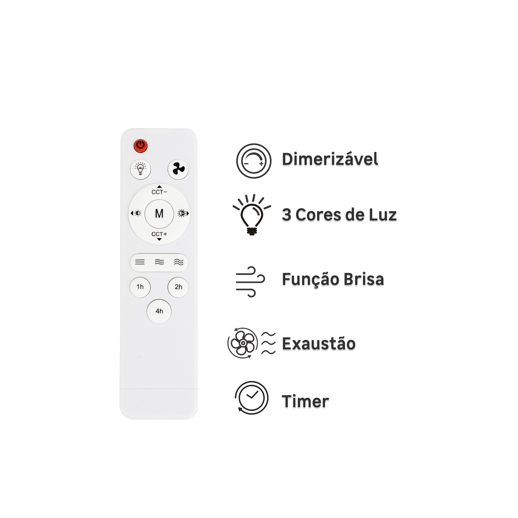 Ventilador de Teto Retrátil com Luminária LED 3 em 1 com Soquete E27 40cm Branco Aliseu - Imagem 4