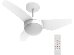 Ventilador de Teto com Controle Remoto Inspire Nano Eco 3 Pás 83 cm Branco Bivolt