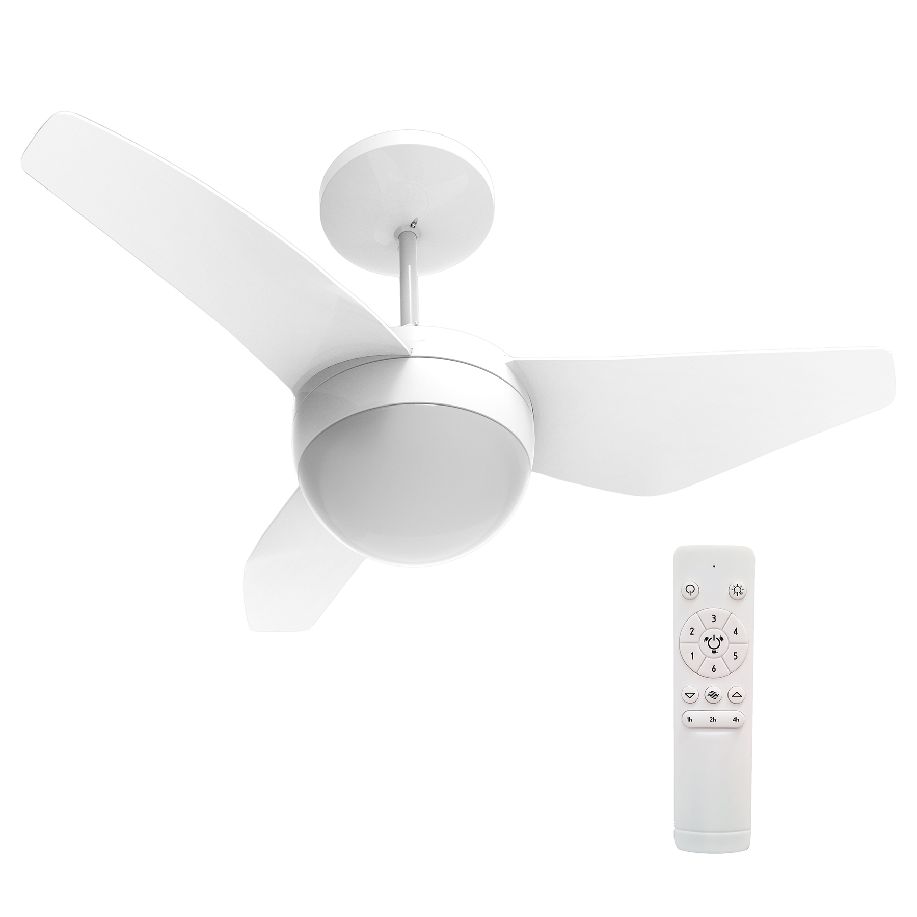 Ventilador de Teto com Controle Remoto Inspire Nano Eco 3 Pás 83 cm Branco Bivolt